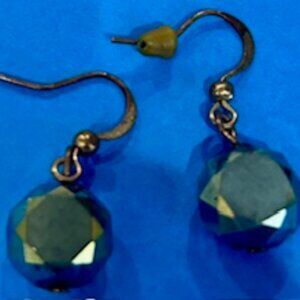 Vintage 1980s Metallic Bead Dangle Earrings